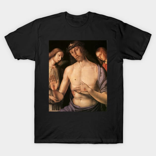 Christ supported by two angels - Giovanni Santi T-Shirt by themasters